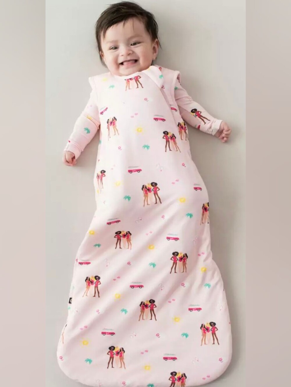 Kyte Baby Sleep Sack Barbie Beach Pink Bamboo Fabric Medium 6-18 Month 1.0 Tog